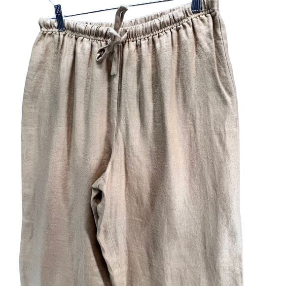 J Jill Pants Womens M Golden Brown Linen Pull On Stretch Lagenlook Soft Girl - Picture 2 of 10